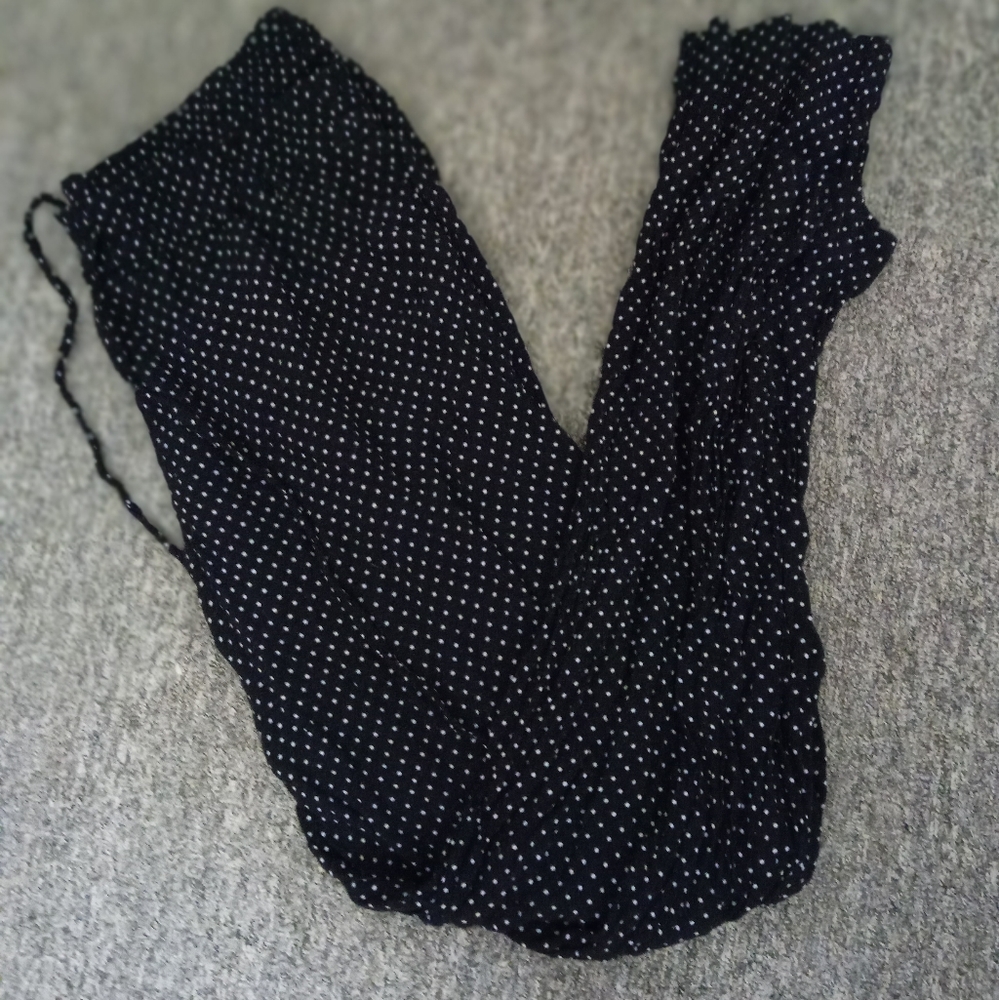 Talbots black and white polka dot pants size medium